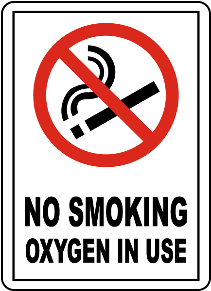 Oxygen In Use No Smoking Sign Printable Free
