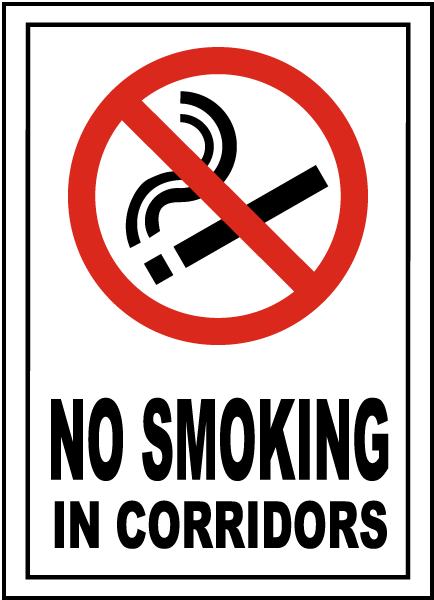 No Smoking In Corridors Sign