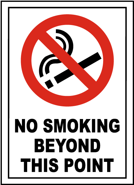 No Smoking Beyond This Point Sign 150mm x 200mm Rigid Plastic PRS-07W 