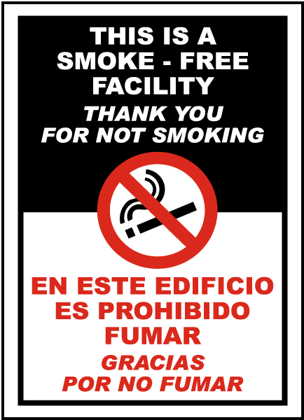 Bilingual Smoke-Free Facility Sign