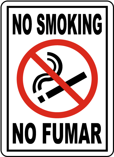 Bilingual No Smoking Label