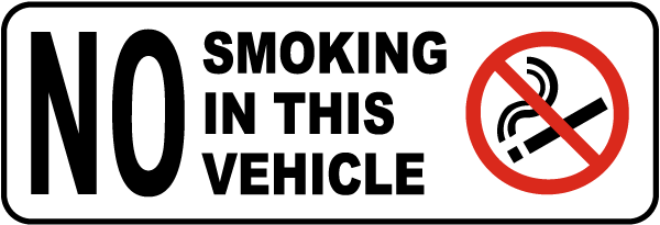 No Smoking In This Vehicle Label