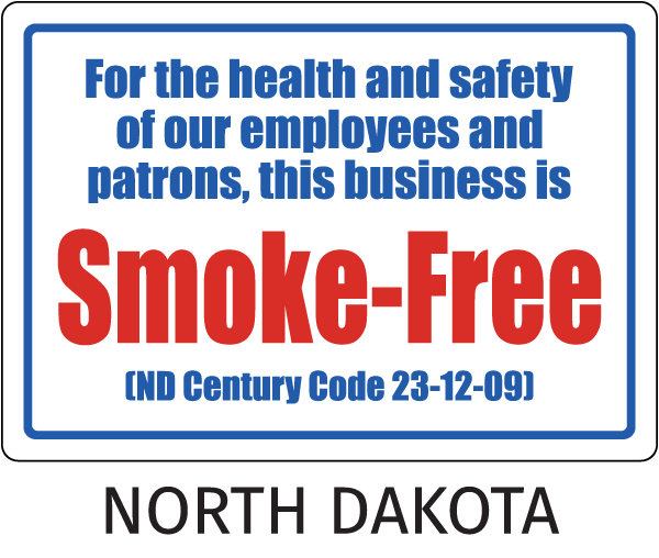 North Dakota No Smoking Sign