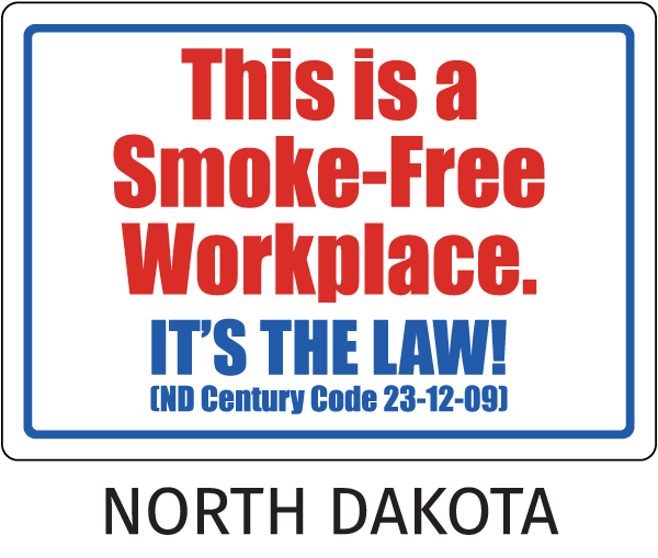 North Dakota No Smoking Sign
