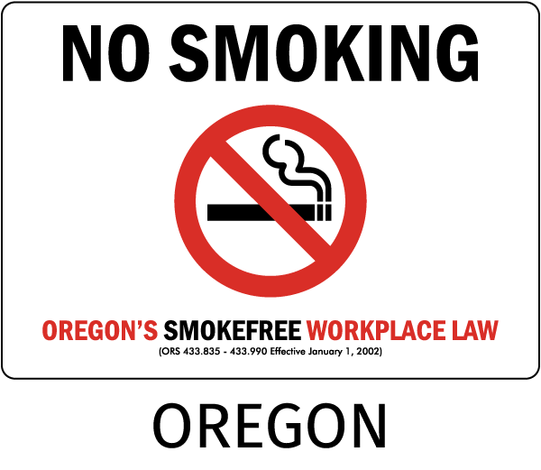 Oregon No Smoking Sign