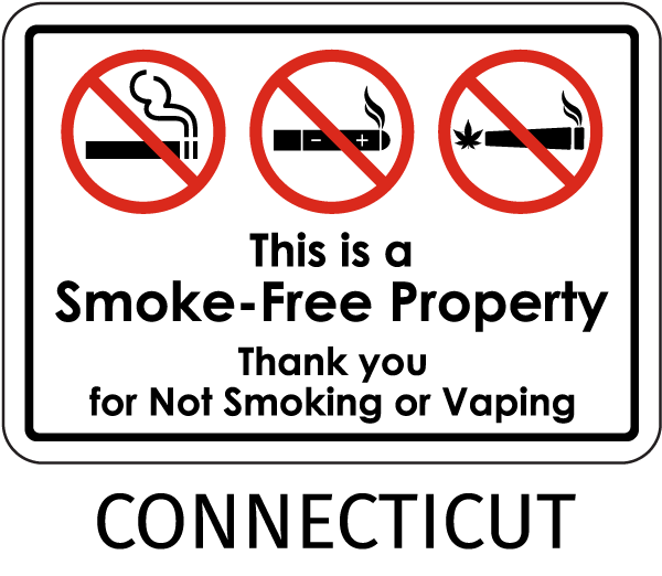 Connecticut No Smoking Sign