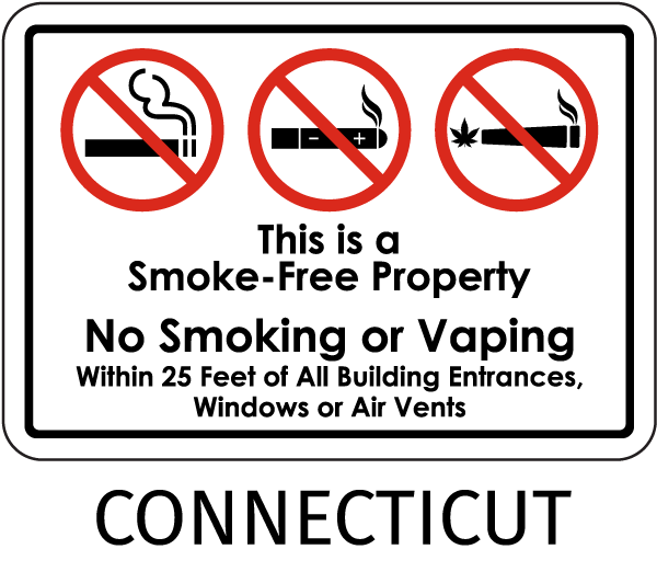 Connecticut No Smoking Sign