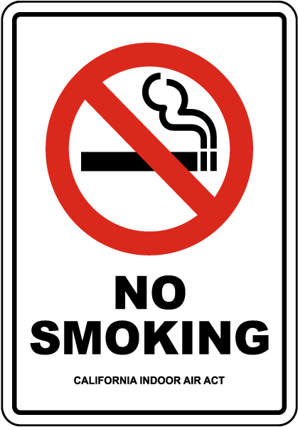 California No Smoking Sign