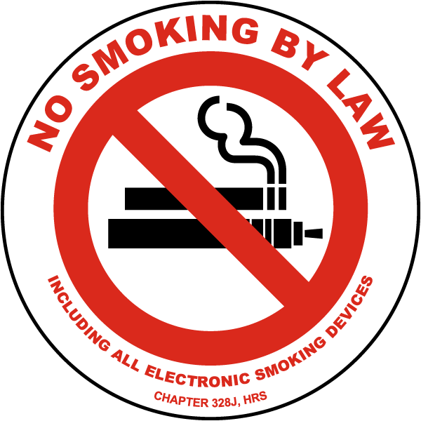 Hawaii No Smoking by Law Label