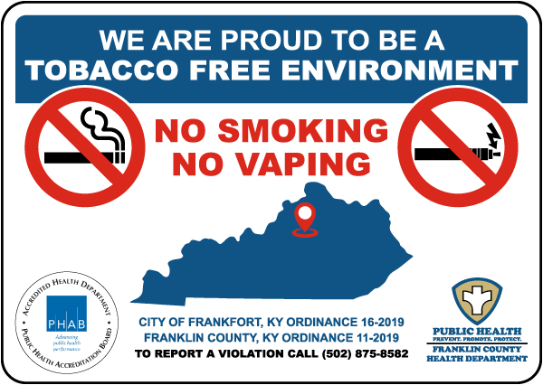 Kentucky (Franklin County) No Smoking Sign