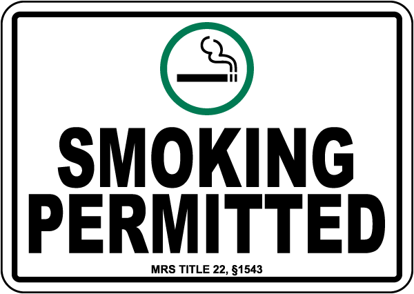 Maine Smoking Permitted Sign