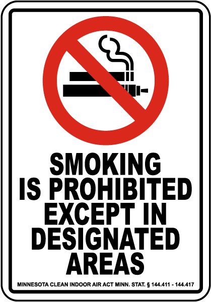 Minnesota Smoking Is Prohibited Sign