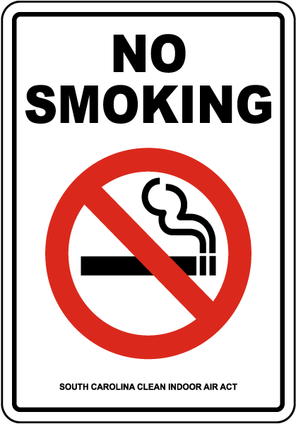 South Carolina No Smoking Sign