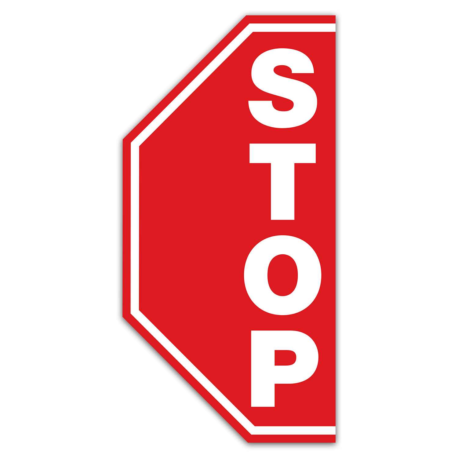 Stop Half Hectagon Mighty Line Floor Sign 