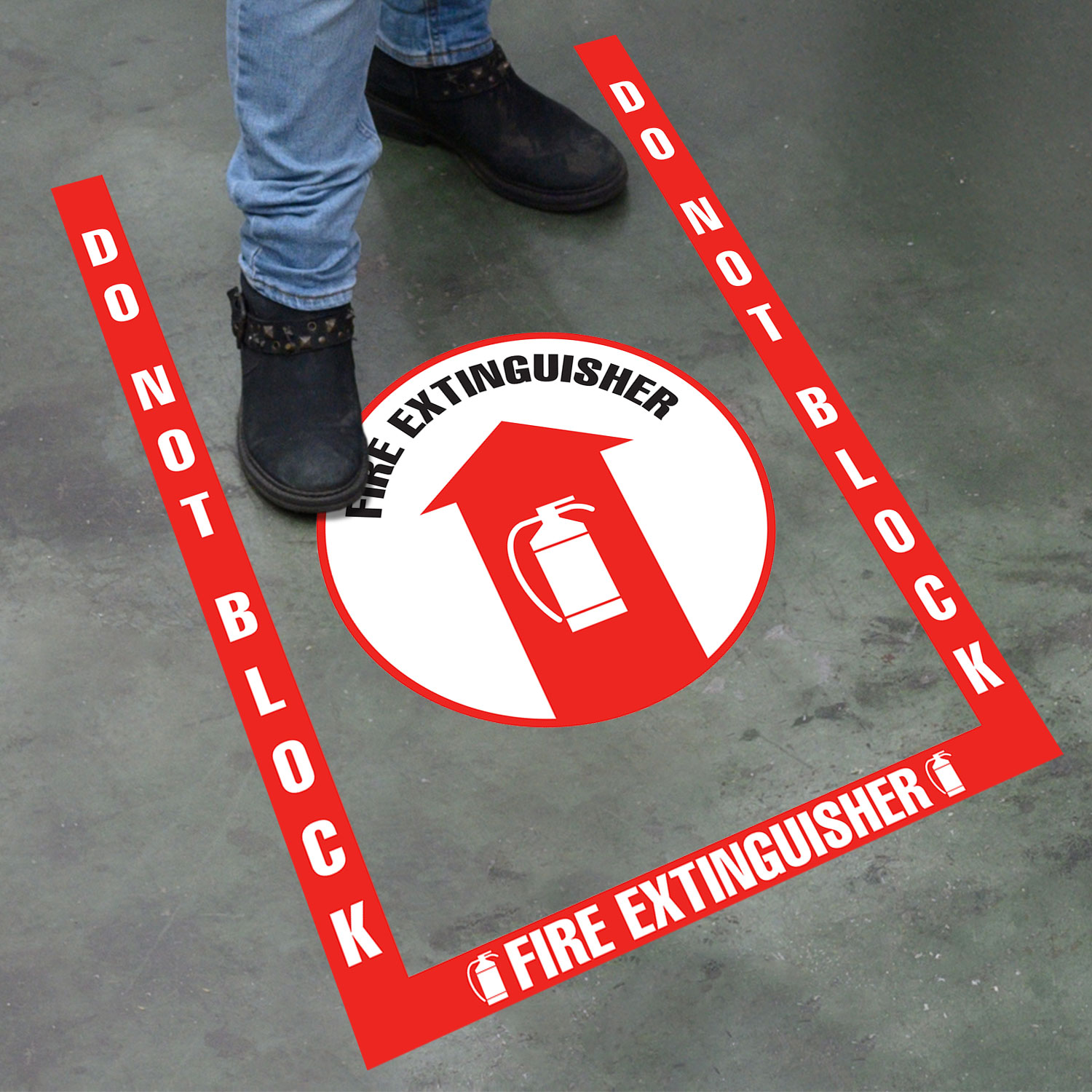 Do Not Block Fire Extinguisher Floor Marking, OSHA Compliance Kit