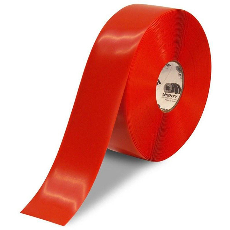 3" Red Mighty Line Safety Floor Tape - 100 FT. Roll