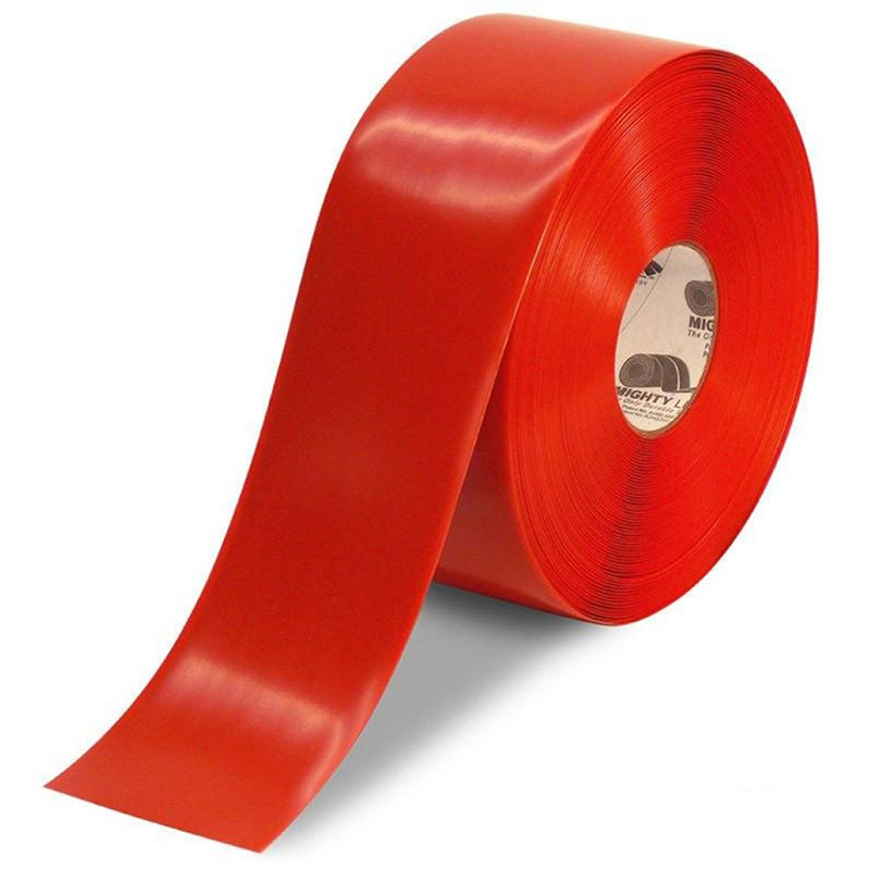 4" Red Mighty Line Safety Floor Tape - 100 FT. Roll