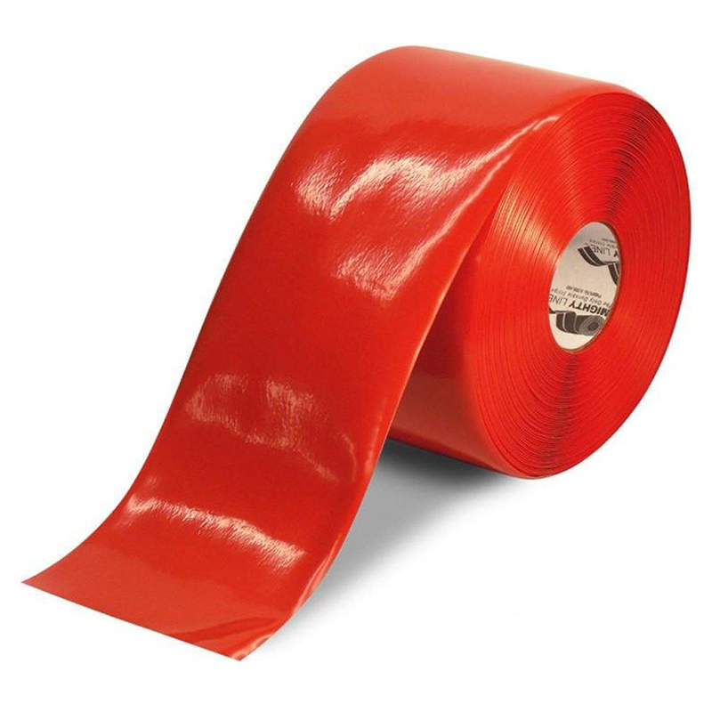 6" Red Mighty Line Safety Floor Tape - 100 FT. Roll