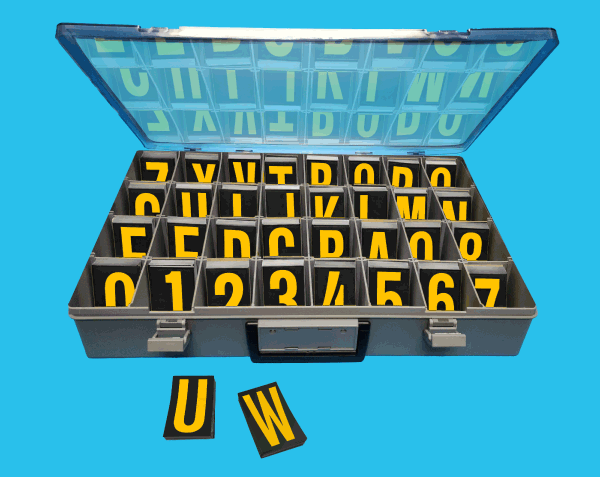 2-1/2" Black/Reflective Yellow Letters & Numbers Utility Kit