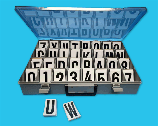 2-1/2" Reflective White/Black Letters & Numbers Utility Kit