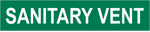 Sanitary Vent Pipe Label