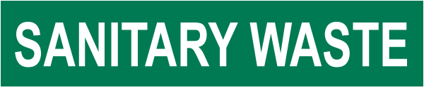 Sanitary Waste Pipe Label