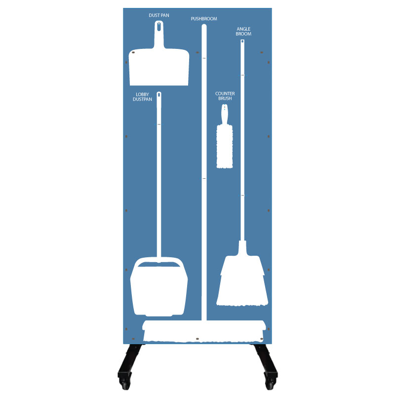 Clean and Sweep 5S Dry Mobile Shadow Board Blue/White