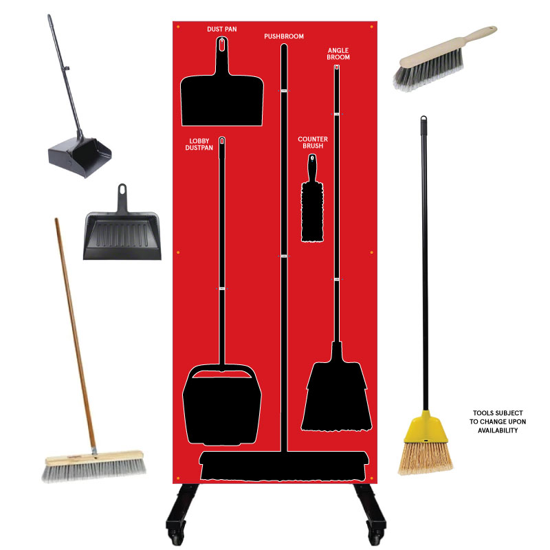 Clean and Sweep Tools 5S Dry Mobile Shadow Board Red/Black