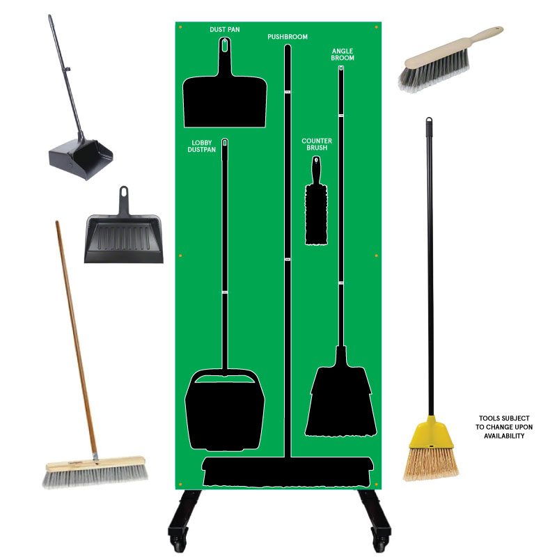 Clean and Sweep Tools 5S Dry Mobile Shadow Board Green/Black