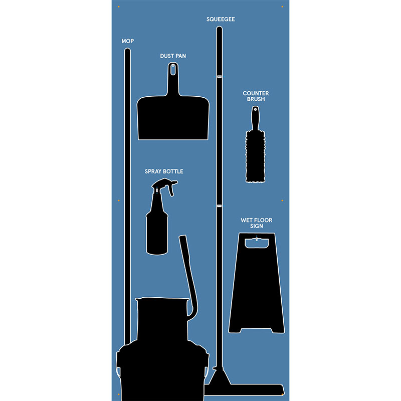 Clean and Sweep 5S Wet Shadow Board Blue/Black