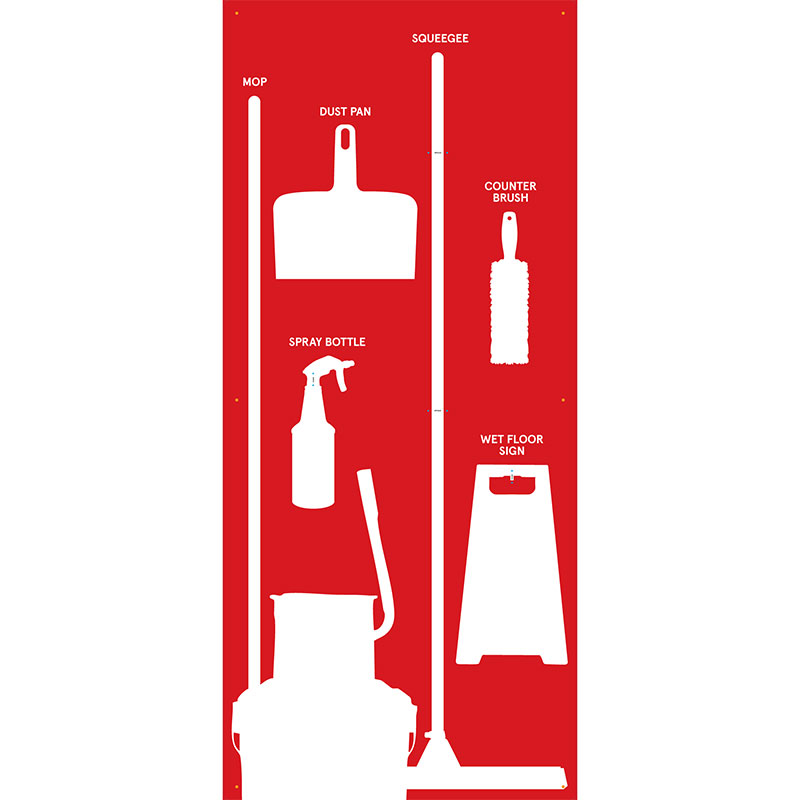 Clean and Sweep 5S Wet Shadow Board Red/White