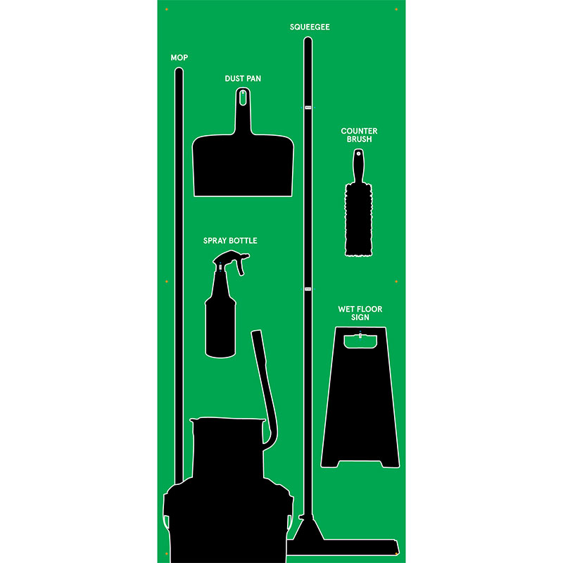 Clean and Sweep 5S Wet Shadow Board Green/Black