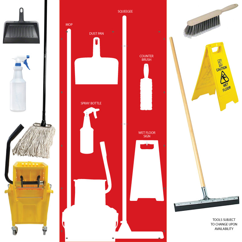 Clean and Sweep Tools 5S Wet Shadow Board Red/White