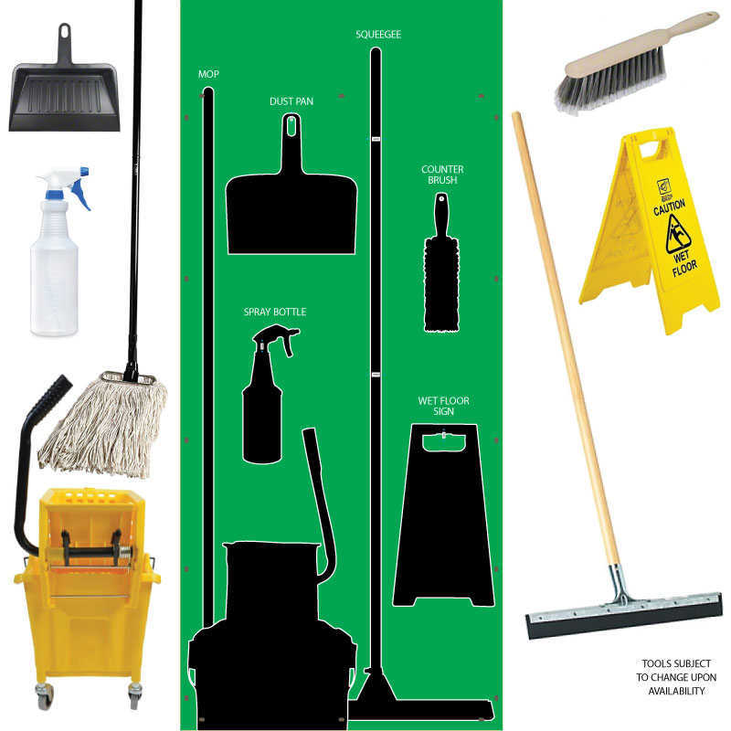 Clean and Sweep Tools 5S Wet Shadow Board Green/Black