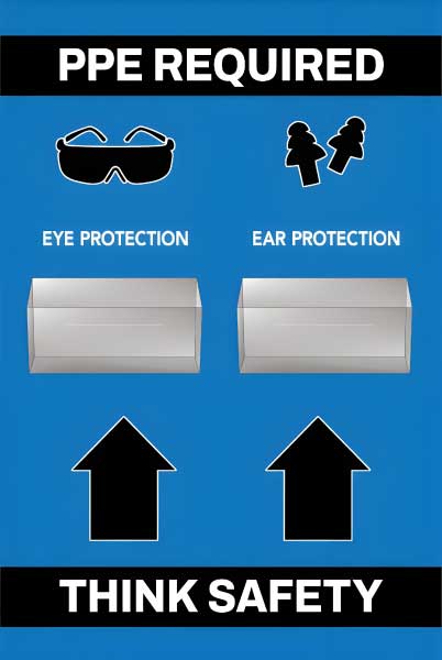 PPE Required 5S Shadow Board - Eye and Ear Protection