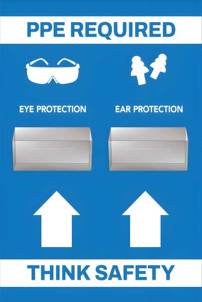 PPE Required 5S Shadow Board - Eye and Ear Protection