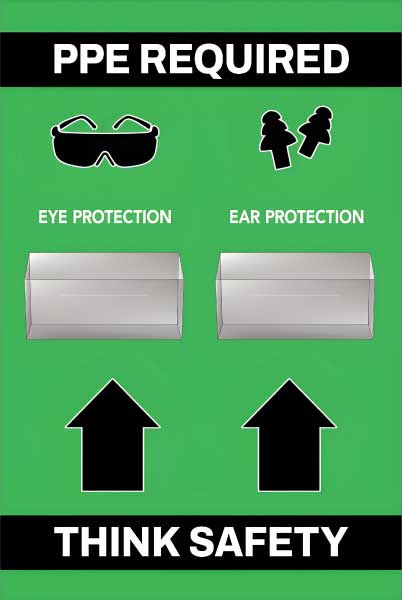 PPE Required 5S Shadow Board - Eye and Ear Protection