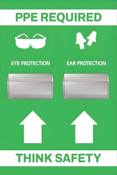 PPE Required 5S Shadow Board - Eye and Ear Protection