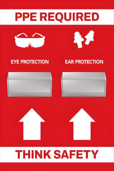PPE Required 5S Shadow Board - Eye and Ear Protection