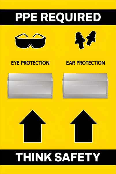 PPE Required 5S Shadow Board - Eye and Ear Protection