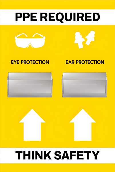 PPE Required 5S Shadow Board - Eye and Ear Protection