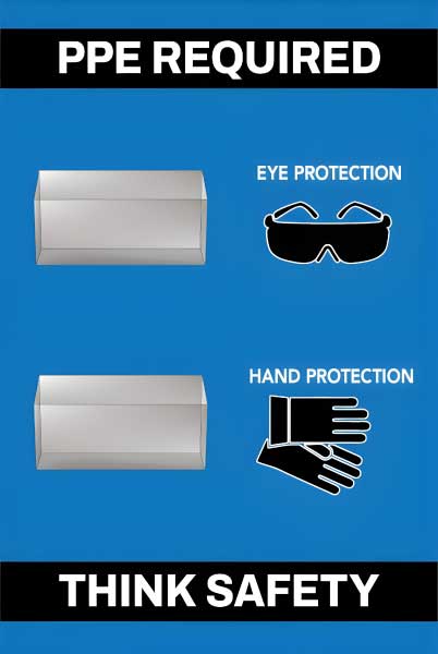 PPE Required 5S Shadow Board - Eye and Hand Protection