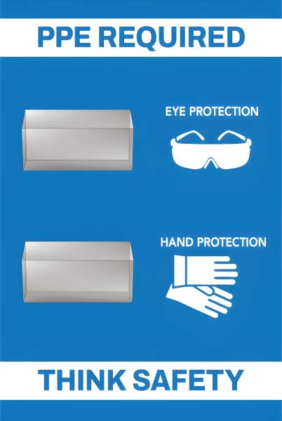 PPE Required 5S Shadow Board - Eye and Hand Protection