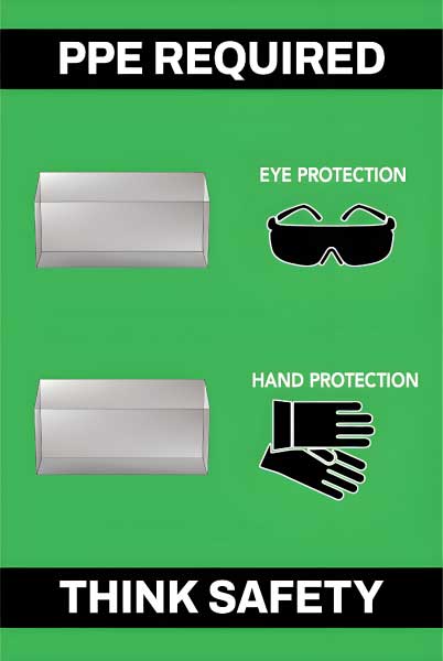 PPE Required 5S Shadow Board - Eye and Hand Protection