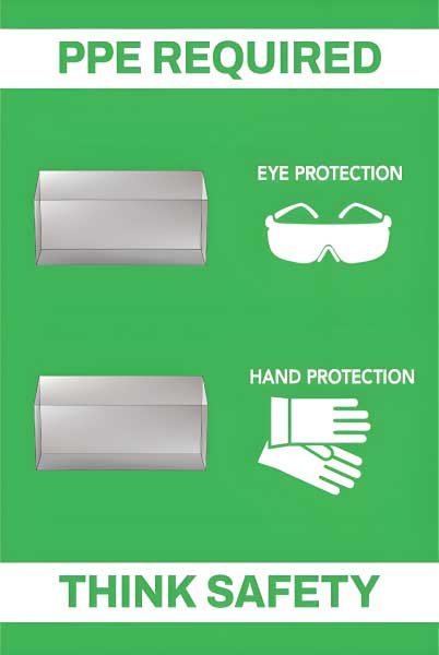 PPE Required 5S Shadow Board - Eye and Hand Protection