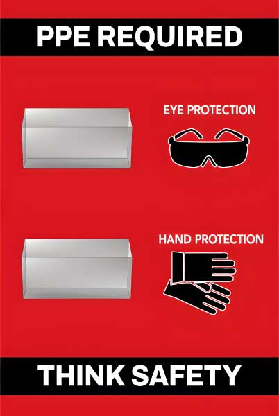 PPE Required 5S Shadow Board - Eye and Hand Protection