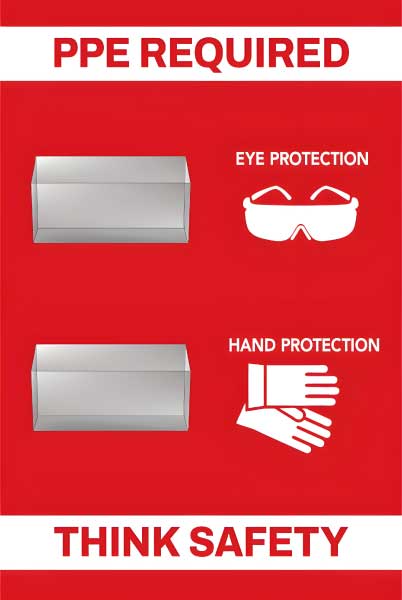 PPE Required 5S Shadow Board - Eye and Hand Protection