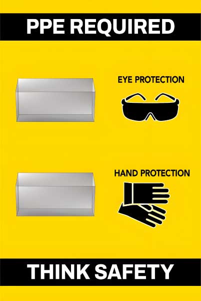 PPE Required 5S Shadow Board - Eye and Hand Protection