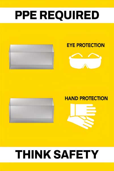 PPE Required 5S Shadow Board - Eye and Hand Protection