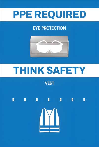PPE Required 5S Shadow Board - Eye Protection and Vest
